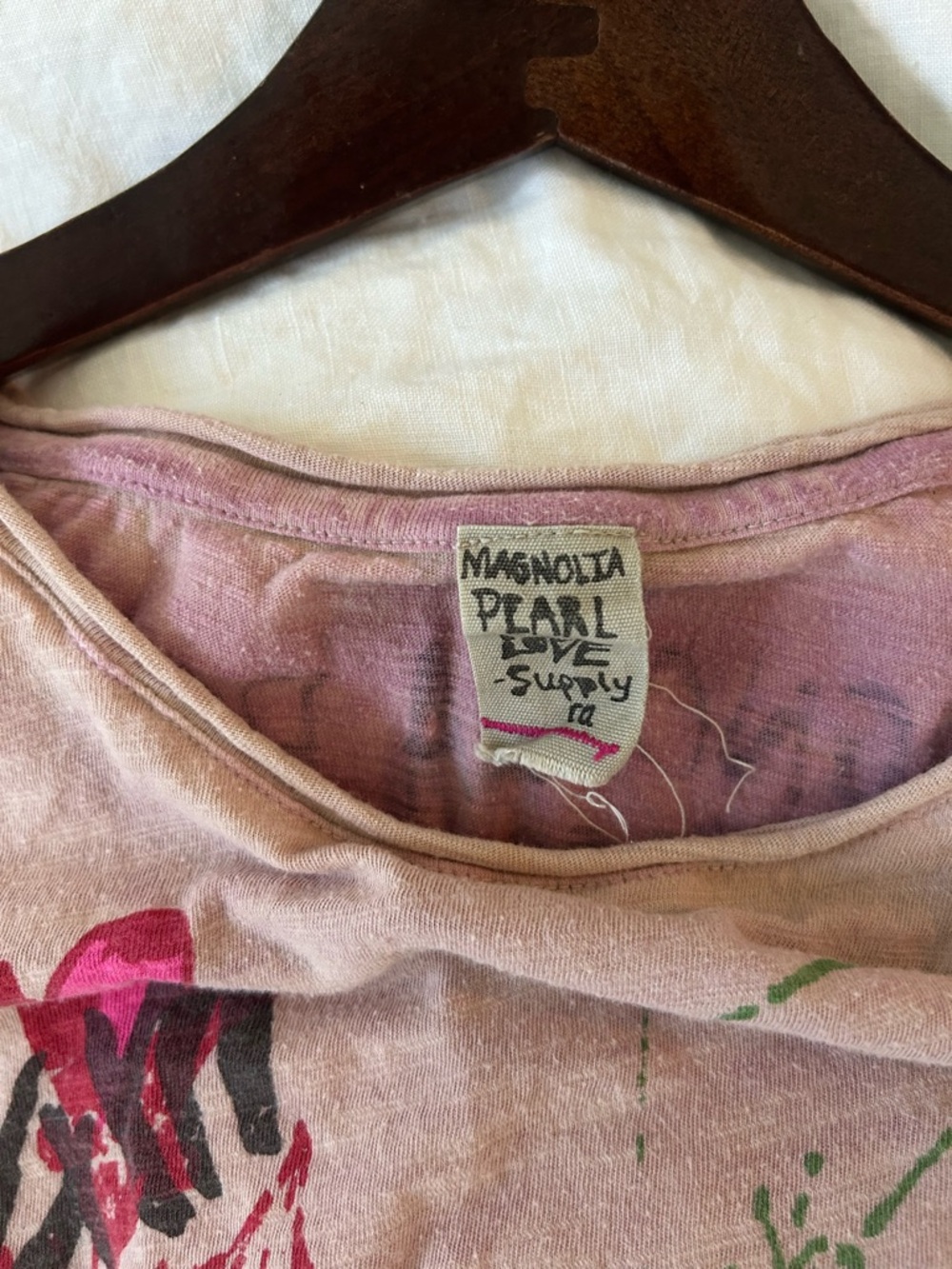 Magnolia Pearl Short Sleeve Graphic Tee in Pink, Magenta, Green, Blue, Purple - Picture 2 of 6